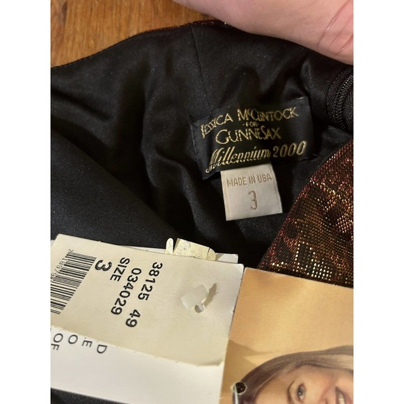 Gunne Sax VTG Jessica McClintock Millennium 2000 Leopard Shimmer Gown Size 3 NWT - Picture 6 of 9